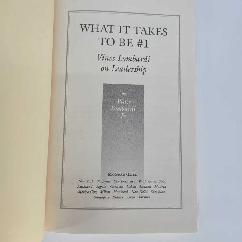 What It Takes To Be #1 Vince Lombardi Jr First Edition Hardcover DJ 2001 Leader